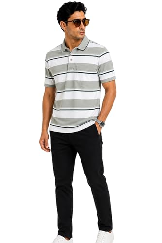 Image of SANE ORIGINALS Half Sleeve Polo T-Shirt for Men with Pocket || Stripe Collar and Pocket T-Shirt for Men Half Sleeves