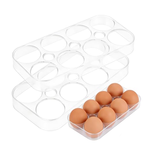 2 Stück Eierhalter Kühlschrank Eierbehälter FürKühlschrank Eier Aufbewahrung Kühlschrank Weiße Eieraufbewahrung StabilerKühlschrank Organizer Für Sichere Lagerung Und Transport