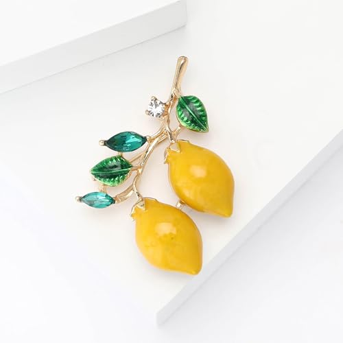 Image of Fruit Rhinestone Brooch Fashion Gold Plated Crystal Brooch Pin Tiny Lapel Pin Jewelry Gift for Women