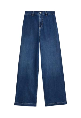 Marks & Spencer Knöchellange Jeans Mit Hohem Bund Und Weitem Bein Damen Mittleres Indigo UK 20 (EU 48)