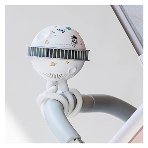 Fan Wandelwagen Fan 1200mAh USB Oplaadbaar zonder vaan for kinderen Veiligheidsfan Diy Sticker Planet-fans for… - Image 3