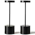 SAKRINGT 2 Pack Rechargeable Table Lamp, LED Cordless Table Lamp,5000mAh Battery Operated Portable Table Light,Dimming for Restaurant/Patio/Outdoor(Black)