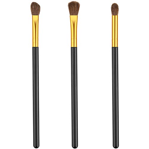 Urbanstrive Professional Eye Makeup Brushes Eyeshadow Brush Set - 3Pcs Soft Synthetic Eyeshadow Blending Brush Kit - For Blending Eyeshadow, Eyeliner, Crease, Eyebrow, Long Lasting, Apply Better, Flawless Look Makeup - Gold #TOP14