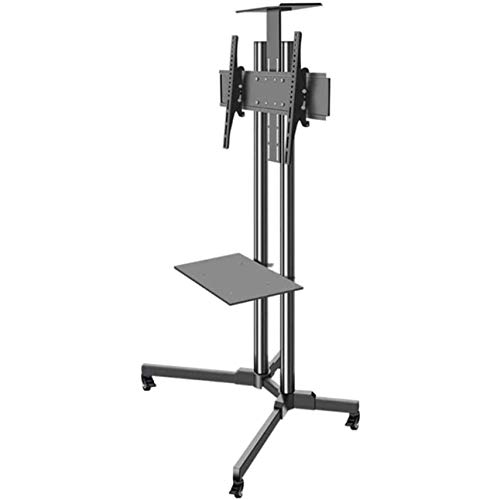 Mobile TV-Warenkorb mit Rädern für 32-70-Zoll-LCD-LED-LED 4K-Flacher gebogener Bildschirm-TV-höhenverstellbarer Walzfernständer Halten Sie