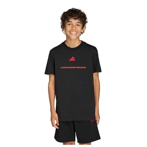 adidas B SJ T Black : T-shirt de sport noir essentiel pour junior