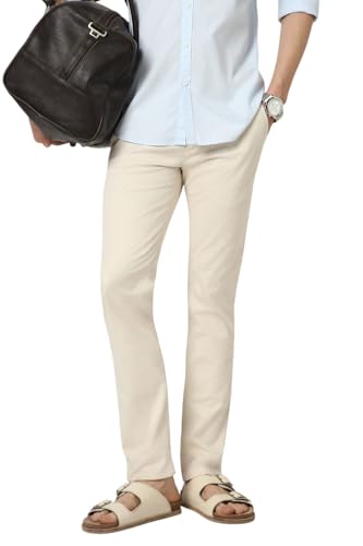 Image of Peter England Men's Skinny Fit Mid Rise Premium Casual Trouser Chinos