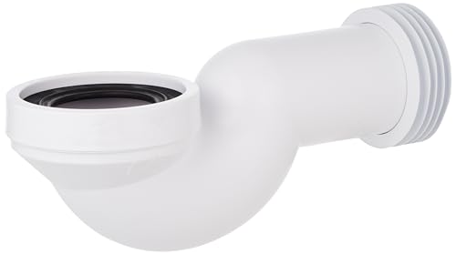 Image of McAlpine WC-CONQ 4"/110mm 90 Degree Space Saving Bend Adjustable Length Rigid Wc Connector - White