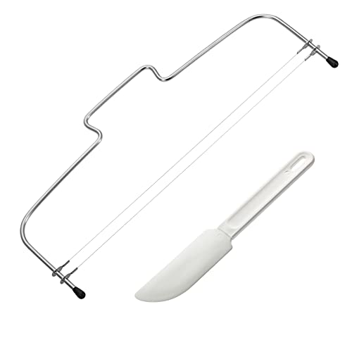 Westmark Set para hornear, 2 piezas, Divisor de base para tartas/cortador de tartas y raspador/retirador de tartas, Acero inoxidable, Plástico, Simplex Duo, Plateado, Blanco, 716022E7