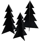 Deko-Weihnachtsbäume 3er-Set aus Holz – Steckbäume zum Aufstellen in Schwarz | Minimalistische Weihnachtsdeko, modern & skandinavisch, Holzdeko, Weihnachtsdekoration, Adventsdekoration