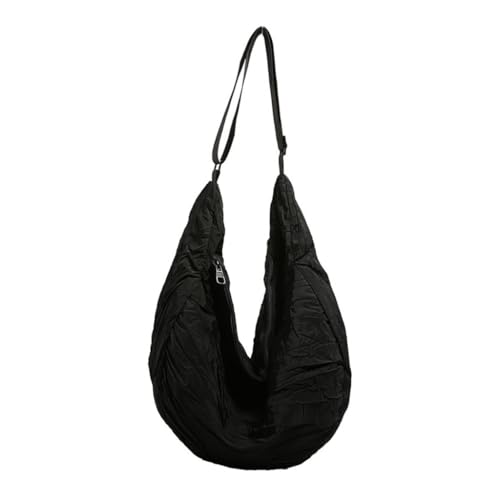 Women Casual Oversized Crossbody Bag with Large Capacity for Daily Use and Travel Canvas Ruched Shoulder Handbag Daypack2