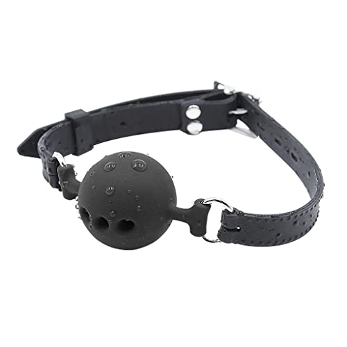 PU Leather Ball with Adjustable Strap for Adults, Black