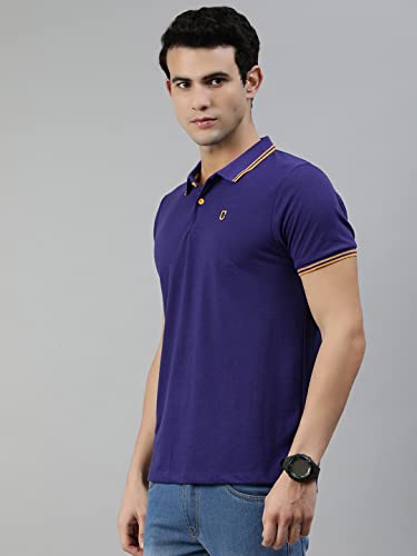 Image of Urbano Fashion Men's Solid Slim Fit Half Sleeve Cotton Polo T-Shirt