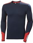Helly Hansen Hombres Tripulación de peso mediano d...: LIFA MERINO Confección en 2 capas Exterior de lana merina 100 % Costuras planas para mayor comodidad y durabilidad Artículos entregados: 1x Helly Hansen Mens Lifa Merino Midweight Crew - LS Baselayer NAVY M