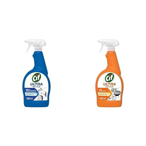 Cif ultra hız temizlik spreyi seti (Kir sökücü ve yağ çözücü, 2 x 1000 ml)