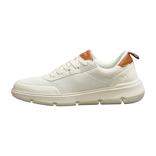 Image of Neeman's Melange Dress Sneakers for Men | Breathable Mesh & Faux Leather Upper | Lightweight EVA Sole with Natural Rubber | Stylish Lace-Up Sneakers for Travel & Everyday Casual Comfort
