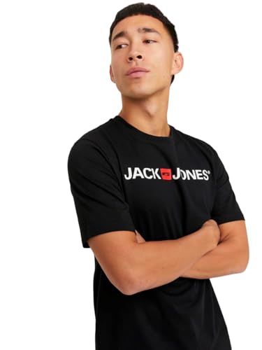 JACK & JONES Herren JJECORP Logo Tee SS Crew Neck, Black/2-PACK W. Black/REG FIT, S – Ansicht 6