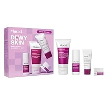Murad Hydrate Trial Kit Dewy Skin Set with AHA/BHA Cleanser 2.0oz, Hydration Serum 0.33oz, Hydro-Hyaluronic Cream 0.25oz, Superactive SPF 50 Moisturizer 0.8oz | Travel Skincare for Radiant Skin