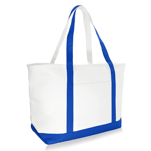 Image of DALIX 23 inch Premium 24 oz. Cotton Canvas Shopping Tote Bag