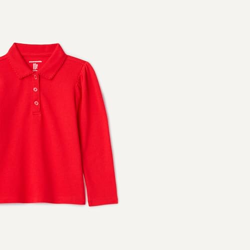 Image of Amazon Essentials Girls and Toddlers' Uniform Pique Long Sleeve Polo Shirt