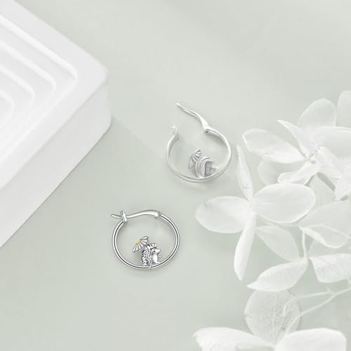 YFN Panda Dinosaur Koala Hedgehog Earrings Sterling Silver Animal Hoop Earrings Panda Jewelry For Women Gifts For Panda Lovers2