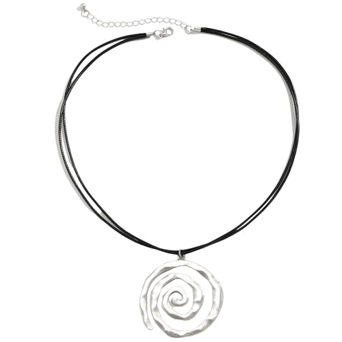 Collier pendentif conque en spirale à offrir, le bijou tendance avec cordon ajustable