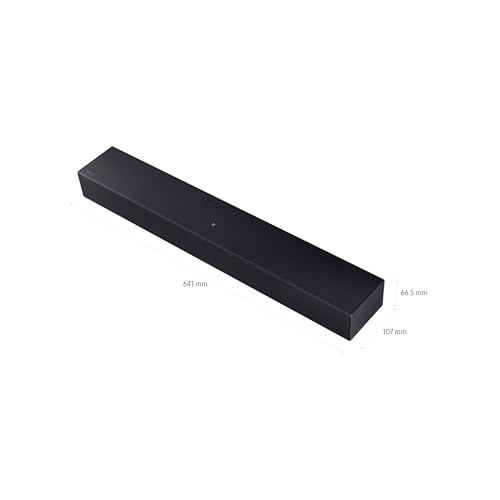 مكبر صوت من سلسلة بي موديل B400F بنظام صوتي بقناتين 2.0 مع مضخم صوت مدمج مع جهاز تحكم عن بعد ويدعم توسيع الصوت المحيطي والاتصال اللاسلكي عبر البلوتوث بالتلفزيون إصدار 2025 النسخة السعودية من سامسونج