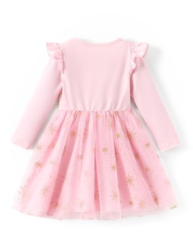 Image of Disney Girls' Tulle Tutu Dress Birthday Party Outfit Baby /Toddler | Officially Licensed, Frozen Elsa, Minnie, Princess, Velvet Top with Belt, Multi-Layer Mesh Skirt, Ruffle Long Sleeve Clothes