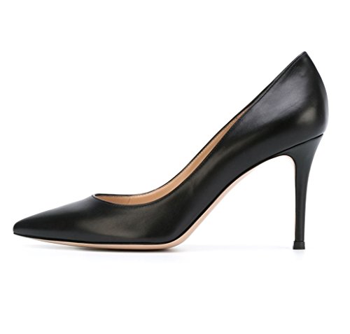 EDEFS Klassische Damen Pumps Stilettos Abendschuhe Party Hochzeit Schuhe Black Größe EU38