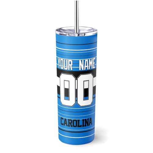 Image of Carolina Tumbler 20oz Travel Mug Custom Name and Number Gifts