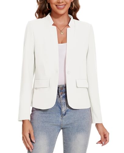 MINTLIMIT Blazer for Women Long Sleeve Button Front Blazer Notch Collar Casual Work Office Suit Jackets with Pockets3
