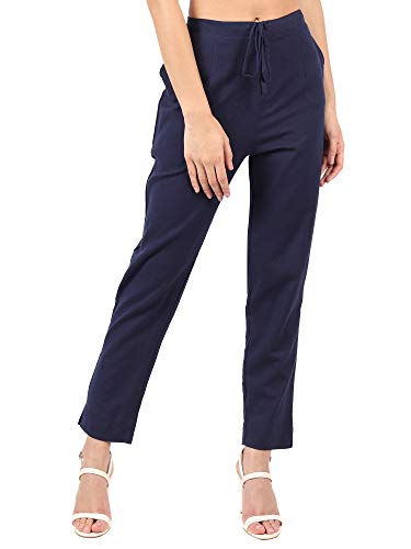 Image of Muffly Women's Cotton Flex Solid Straight Trouser