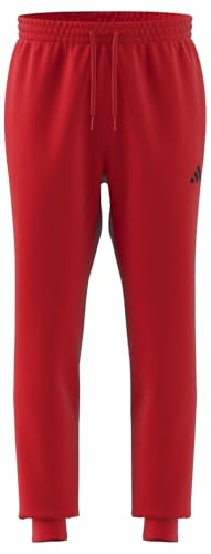 adidas Herren Essentials FEELCOZY French Terry Pant, Pure Ruby/Black, S