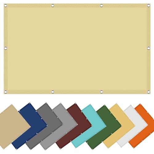 Voile d'ombrage rectangulaire 1.2x6m imperméable sable pour jardin