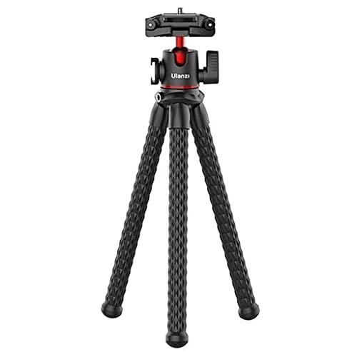 ULANZI MT-33 Camera Tripod w 2 Cold Shoe,Flexible Stand w Hidden Phone Holder, 1/4'' Thread for Magic Arm, Universal for iPhone 17 16 15 14 Pro Max Samsung Canon Nikon Sony DJI Pocket 3 Cameras