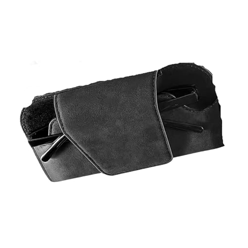 Étui à lunettes de voiture pour pare-soleil en cuir porte-lunettes gris