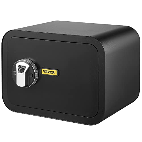 Vevor Safe Box, 1 Cubic Foot Money Safe With Fingerprint Lock And Key Lock, Alloy Steel Home Safes With 2 Keys, Wall-Mounted Security Safe For Cash, Watch, Jewelry, Passports, Documents, Black #TOP7
