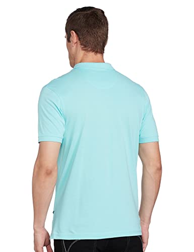 Image of Parx Men's Cotton Polyester Blend Jacquard Pattern Regular Fit Rib Collar Polo Neck Half Sleeve Casual T-Shirt