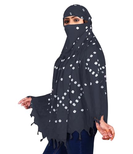 Image of Cotton Long Scarf Cum Mask Scarves Usable for Vehicle Driver | White Printed Design Fabric | Universal Size | Soft & Breathable Sun Protection | For Girl & Women