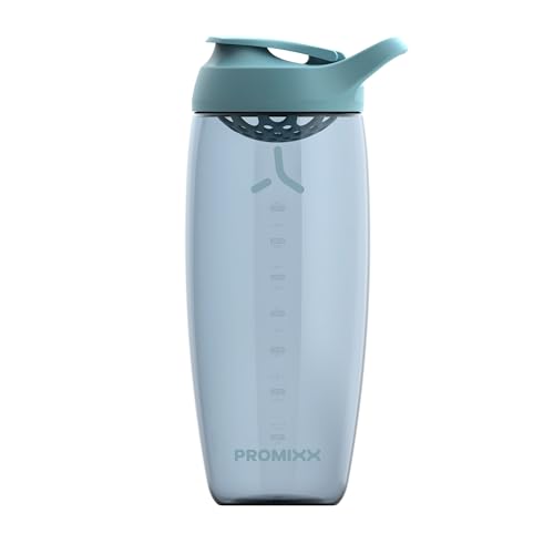 Image of Promixx Pursuit Protein Shaker Bottle (32 oz) - Silent No-Ball Mixer, Leak-Proof Lid, BPA /BPS & Phthalate-Free ECOZEN - Easy-Clean Shaker Cup for Protein Shakes, Pre & Post-Workout Smoothies