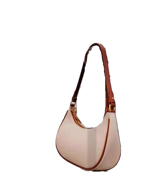 Latest Women Sling Bag PU Material Solid Pattern Crossbody Shoulder Handbag Stylish Casual Purse Collection Cream-image-49