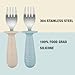 PandaEar 6 Pack Baby Forks for Self Feeding | Stainless Steel Tips & Silicone Handle Baby Utensils for Toddlers & Kids | BPA-Free, Easy Grip, Dishwasher Safe Feeding Forks for Baby Led Weaning