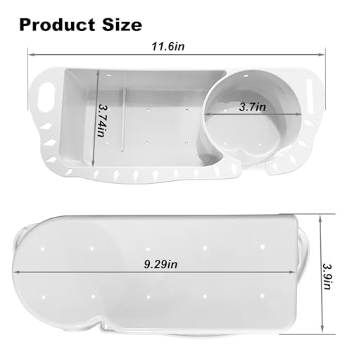 HiUmi 2 Pack Boat Caddy Organizer Marine Cup Holder Universal Fit for Bass Boat Kayak Pontoon Jon Boat Fishing Cabin Storage (2Pack-White) - Image 2