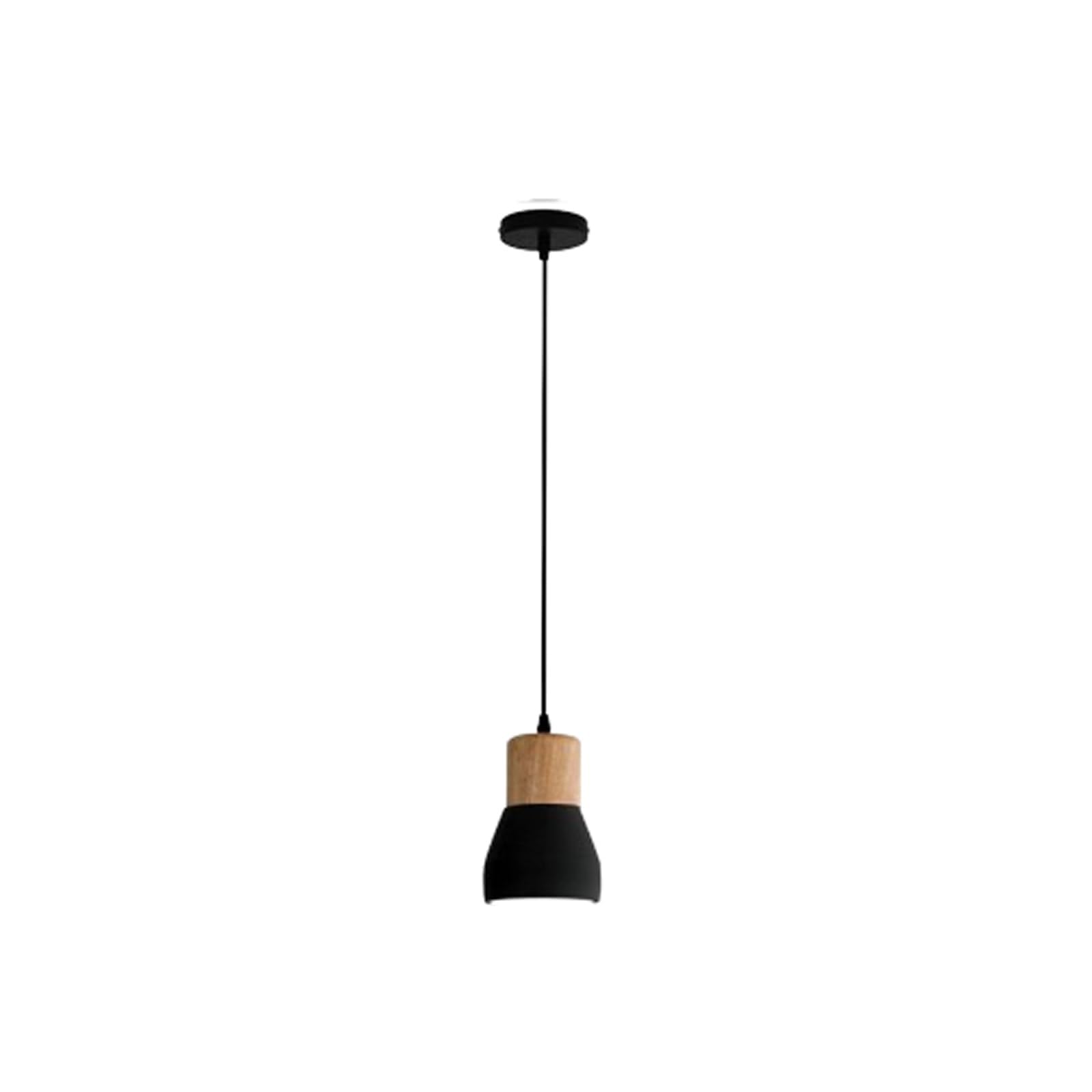 PLQWUJD Exquisite Chandelier Wooden Ceiling Light Fixture Cement Chandelier Pendant Ceiling Lamp E27 Close to Ceiling Light Concrete Semi Flush Mount Lighting(Nero)