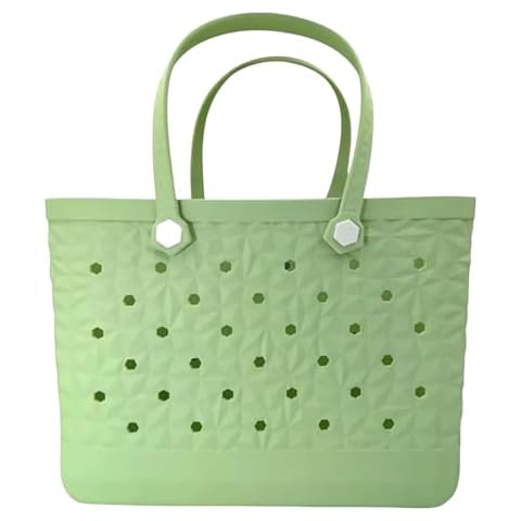 Forrader X-Large Waterproof Beach Tote, EVA Beach Travel Bag Rubber Sandproof Large Size Handbag for Sports Gym Travel Market Outdoor (Green, X-Large) Cover
