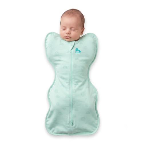 Image of Love to Dream Organic Cotton Swaddle, Baby Sleep Sack, Swaddle Up Self-Soothing Swaddles for Newborns, Get Longer Sleep, Secure Fit Helps Calm Startle Reflex, 1.0 TOG Sleep Sack, Mint Celestial Dot