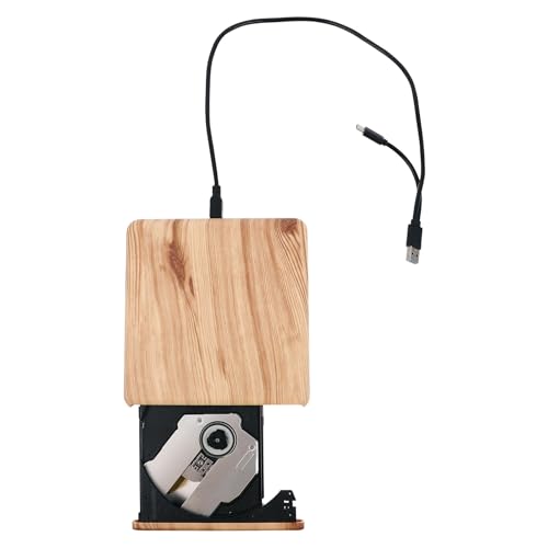 Unidad externa óptica USB 3.0 tipo C con diseño madera miniatura 1