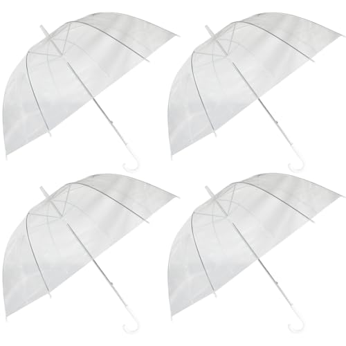 Armo Home Lot de 4 parapluies en forme de dôme en PVC pour cage à oiseaux de mariage Blanc 86,5 cm