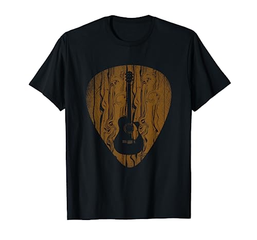 Idée Cadeau Pour Musicien Guitariste Médiator Retro Guitare T-Shirt