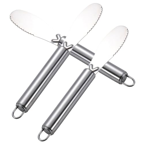 FUNOMOCYA 3pcs Stainless Butter Knife Set with Spreader Metal Sandwich Spreader Bread Cheese for Home