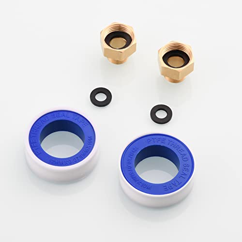 Tecmolog Brass Hose Connector 1/2” Female to 3/8” Male Adapter Fitting for Kitchen Mixer Tap Tails 2 Pack, SBA025A-2 - Image 3